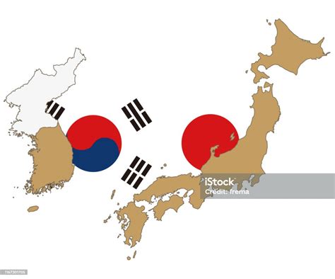 일본 및 대한민국 지도 일러스트 대한민국에 대한 스톡 벡터 아트 및 기타 이미지 대한민국 일본 지도 Istock