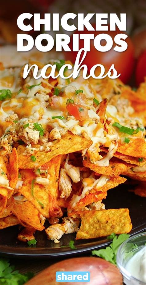 Top with half of the chicken mixture and then the next 1/3rd of the doritos. Chicken Doritos Nachos | Food & Drink | Pinterest ...