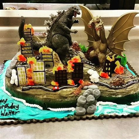 Godzilla Cake By Mtjtj5 Godzilla Birthday Party Godzilla Birthday