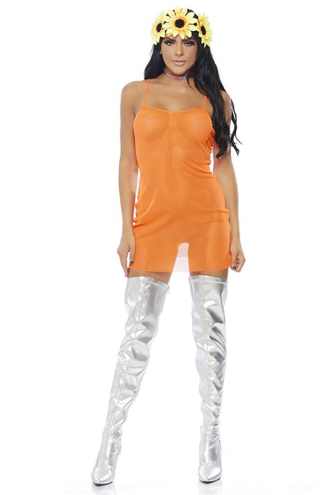 sexy neon orange mesh cami mini dress women of edm