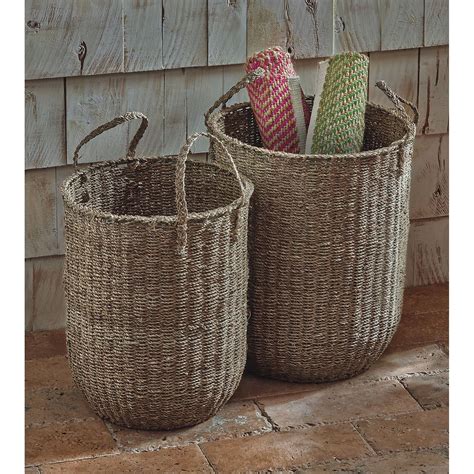 Quest Products TAG Seagrass Floor Basket - Set of 2 - Decorative Boxes 