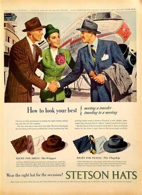 1947 Stetson Hats Vintage Advertisement Bedroom Decor Mens Etsy