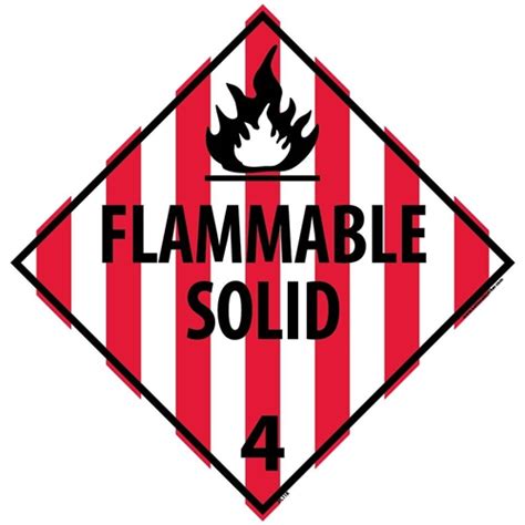 Flammable Solid Dot Placard Sign Dl R