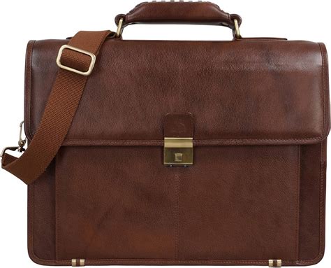 Leather Unisex Laptop Briefcase Sleek Shoulder Messenger