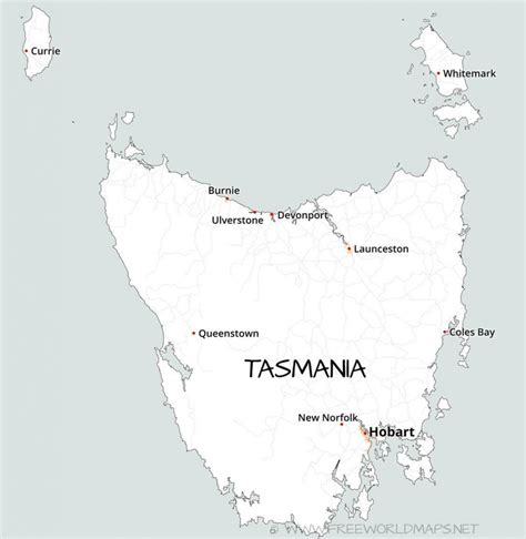 Tasmania Maps Printable Map Of Tasmania Printable Maps