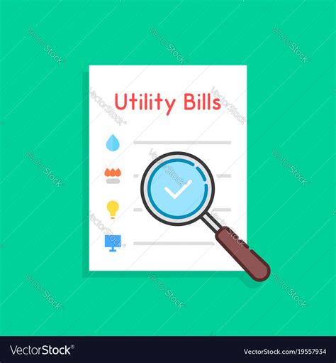 Flat Style Payment Of Utility Bills Icon Vector Image