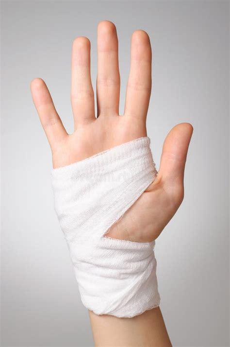 Injured Hand With Bandage Stock Image Image Of Closeup 42727197