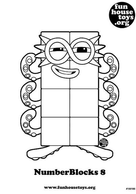 Numberblocks 8 Printable Coloring Page Christmas Candle Crafts