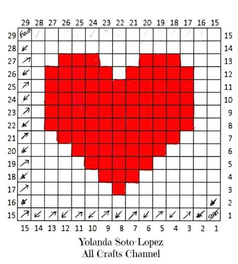 Crochet Heart Easy C2c Corner To Corner Heart Square Pattern All
