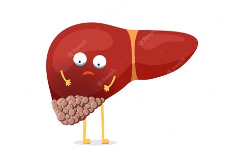 Premium Vector Sick Unhealthy Cartoon Liver Character Suffers From