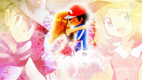 Satosere Amourshipping Pokemon Pokemon Ash And Serena Wallpaper