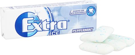 Extra Wrigley Ice Peppermint Sugarfree Gum With Microgranules 10 Pieces