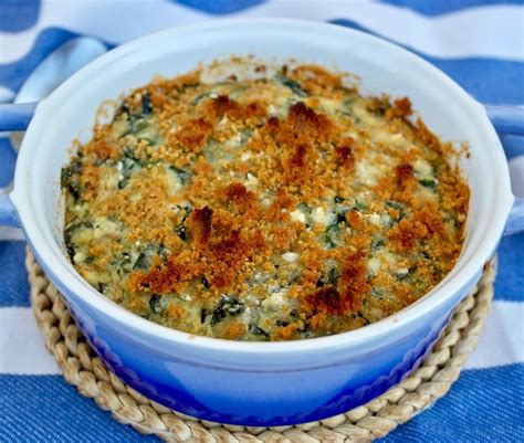 Bake covered with aluminum foil 30 to 35 minutes. Spinach Casserole with Feta and Crunchy Topping | Olive Tomato