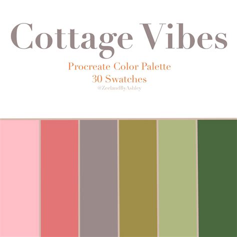 Cottage Vibes Procreate Color Palette 30 Swatches For Ipad Etsy Artofit