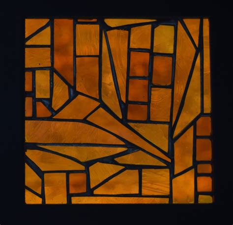 Custom Abstract Stained Glass Amber Window Panel By Amy Valuck Glass