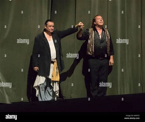 Andreas Conrad As Mime And Stefan Vinke As Siegfried Taking A Curtain