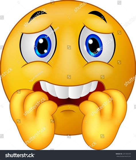 Scared Emoticon Smiley Stock Vector 225185359 Shutterstock