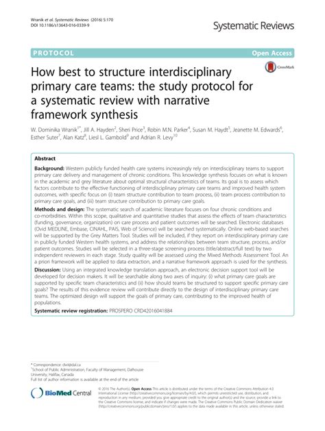 Pdf How Best To Structure Interdisciplinary Primary Care Teams The
