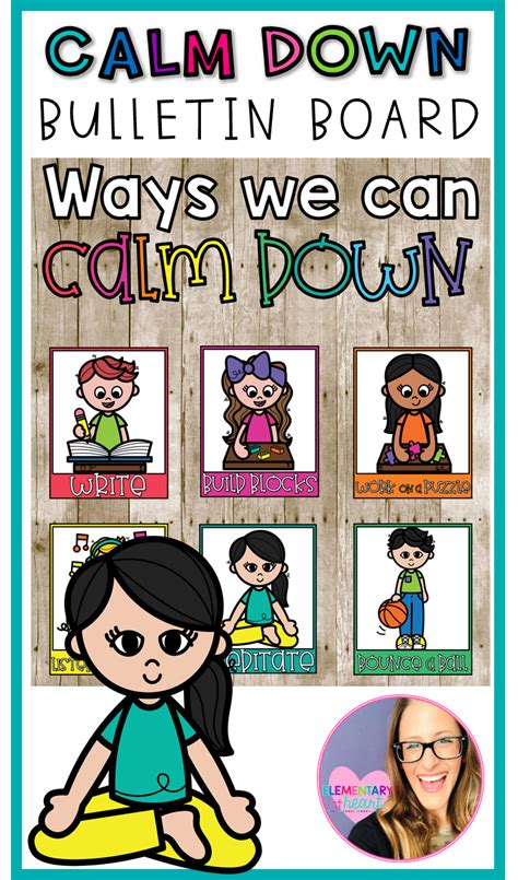 Calm Down Bulletin Board Poster Set In 2021 Elementary Library
