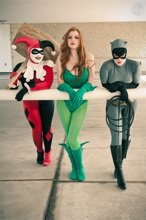 harley quinn poison ivy and catwoman gotham girls cosplay gatúbela cosplay tumblr group