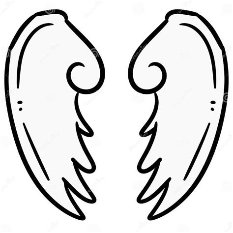 Two Angel Wings Cartoon On White Background Illustration Stock