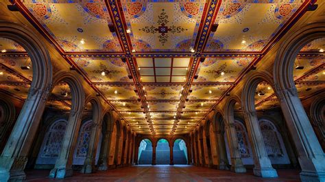 Bethesda Terrace Arcade Walkway In Central Park Manhattan New York