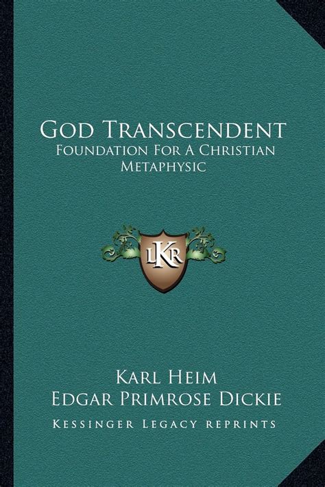 God Transcendent Foundation For A Christian Metaphysic Paperback