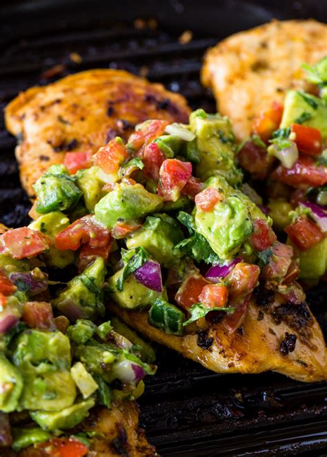 The perfect grilled chicken recipe. Grilled Chicken with Avocado Salsa (Keto) | Gimme Delicious