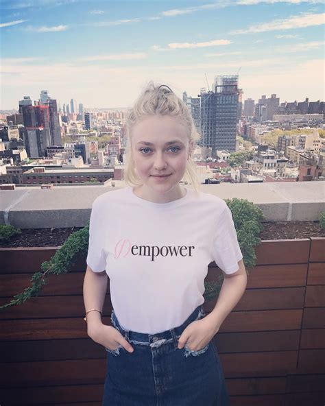 Dakota Fanning White T Shirt From Instagram Dakotafanning