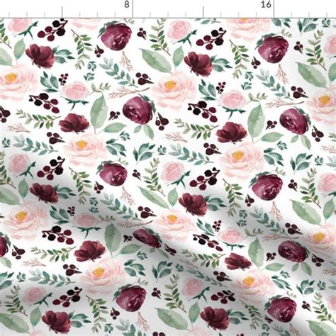 Floral Fabric Amelia Watercolor Floral Pink Dollhouse Etsy