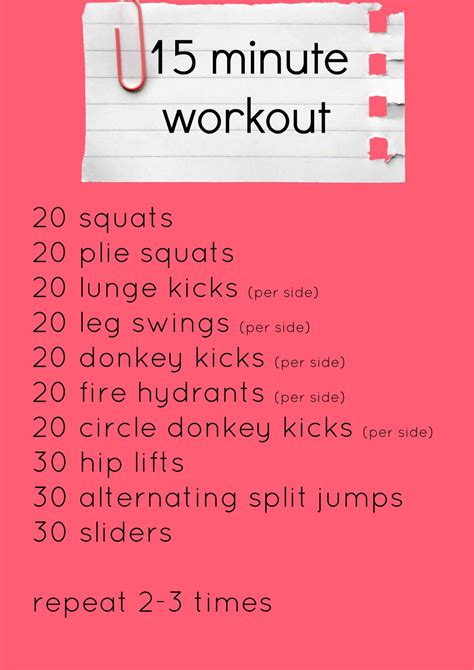 15 Minute Workout Rachel Teodoro