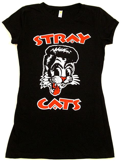 Stray Cats T Shirt Rockabilly Cool Cat Tattoo Womens Juniors Tee Brian