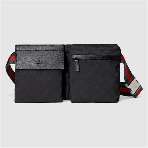 Features a zipper closure, a cotton linen lining and adjustable nylon web strap with a plastic buckle closure. Lyst - Gucci Original Gg Canvas Belt Bag in Black for Men