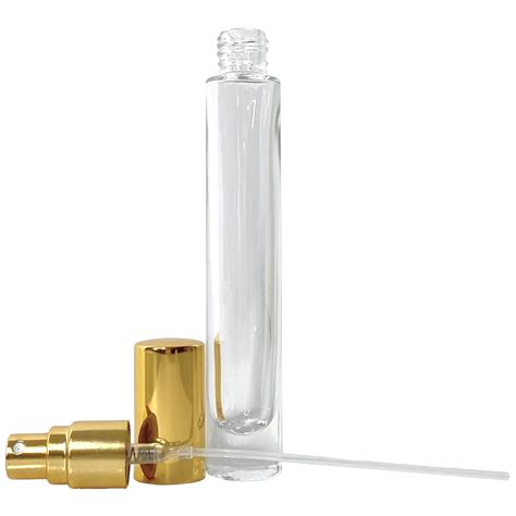 10ml 033oz Perfume Cylinder Thick Glass Spray Bottle Gold Atomizer