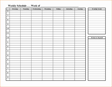 Monday To Sunday Weekly Planner Template Word Calendar Template Printable