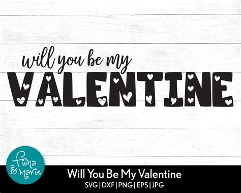 Will You Be My Valentine Svg Heart Words Valentine Png For Etsy