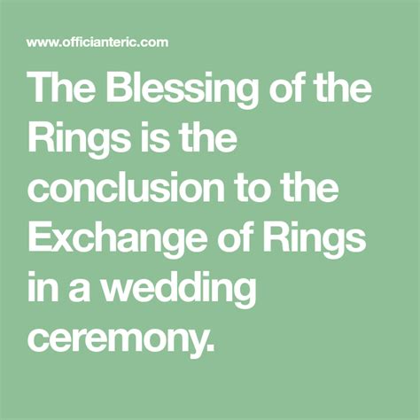 The Blessing Of The Rings Is The Conclusion To The Exchange Of Rings In