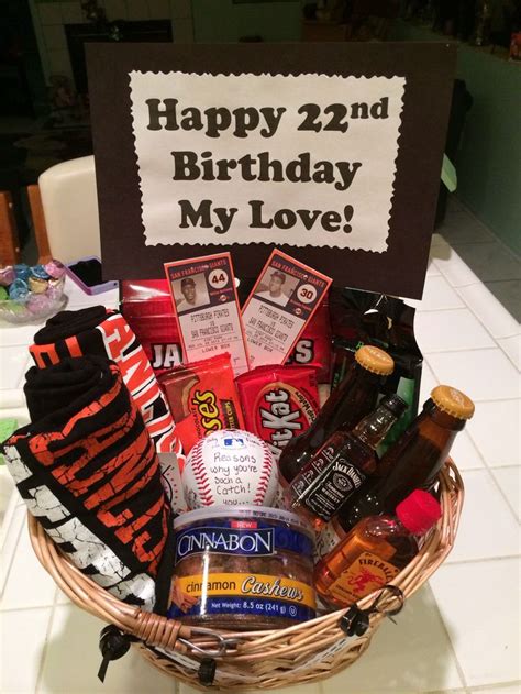 How about a gift that your boyfriend actually wants? SF Giants Baseball gift basket for my boyfriend's birthday ...