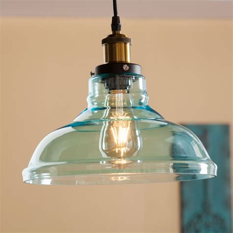 southern enterprises gracelyn colored glass bell pendant lamp soft aqua lt1835 in 2020 glass
