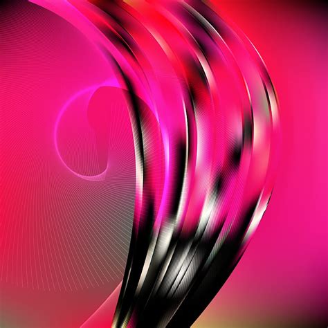 Abstract Pink And Black Flowing Curves Background Vector Graphic Eps Ai