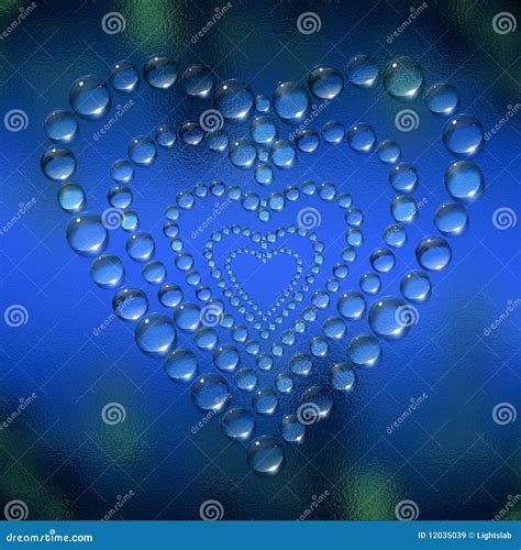 Heart Water Splash In A Blue Gradient Stock Image