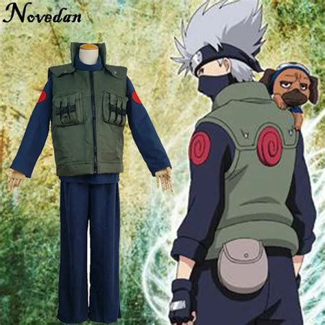 Naruto Cosplay Costume Japanese Anime Ninja Coat Shinobi Kakashi Hatake Cosplay Cartoon Green