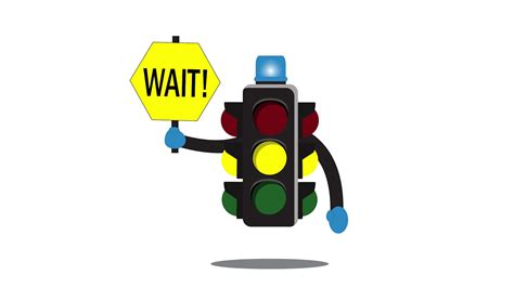 Traffic Light Animation Video Red Yellow Green Traffic Signal Stop Wait Go Inscription On
