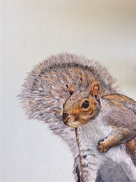 Cyril The Squirrel Original Acrylic Ink Painting
