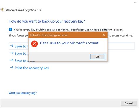 Bitlocker Recovery Key Couldn T Be Saved To Your Microsoft Account