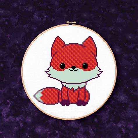 Cute Fox Pdf Cross Stitch Pattern Scribble Stitch Geeky Cross