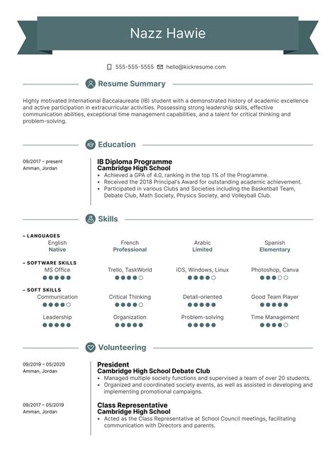 First Job Resume Template Kickresume
