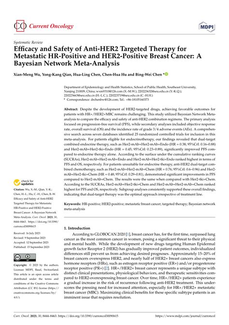 Pdf Efficacy And Safety Of Anti Her2 Targeted Therapy For Metastatic