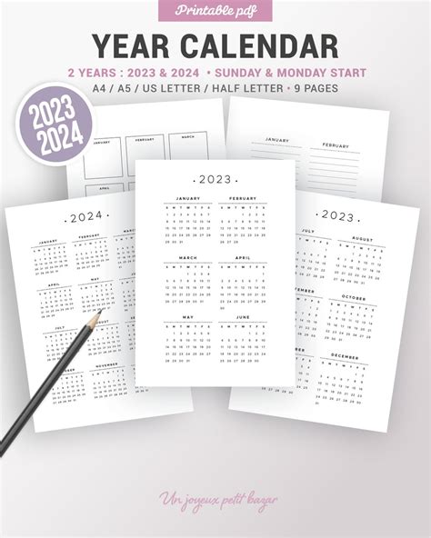 Pin On Calendars Free 2023 Printable Yearly Calendar Premium Template