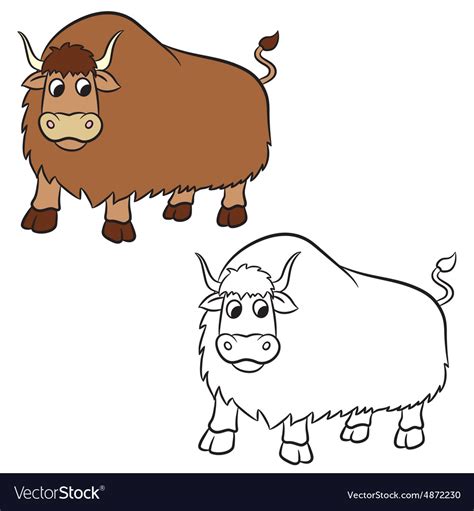 Yak For Coloring Book Royalty Free Vector Image